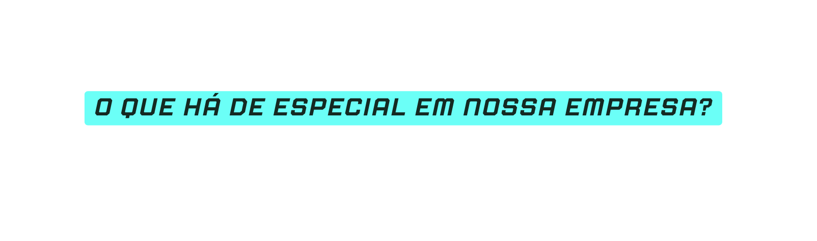 O que há de especial em nossa empresa